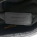 Crinkled Calfskin Matelasse Monogram Medium Niki Chain Satchel Black