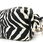 Nappa Zebra Print The Pouch Chain White Black