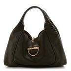 Grained Calfskin Softbit Maxi Shoulder Bag Forest Green