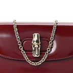 Shiny Calfskin Small Bamboo Night Bag Rosso Ancora