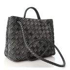 Suede Intrecciato Small Andiamo Shoulder Bag Graphite