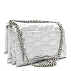 Nappa Allover License BB Monogram Embossed Medium Triplet Bag Silver