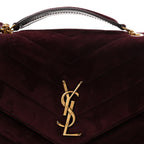 Suede Chevron Quilted Medium LouLou Smoky Burgundy