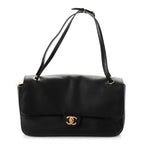 Grained Calfskin Small Souplissimo Maxi Flap Black