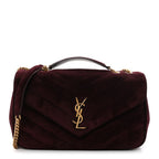 Suede Chevron Quilted Medium LouLou Smoky Burgundy
