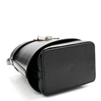 Box Calfskin Shark Lock Bucket Bag Black