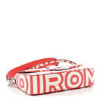 X MARC JACOBS Vitello Seta Logo Print Baguette Glow Coral White