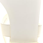 Lambskin CC Leaf Thong Sandals 36 White