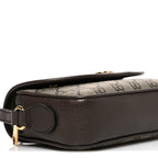 GG Supreme Monogram Textured Dollar Calfskin Mini Ophidia Flap Shoulder Bag Beige Ebony New Acero