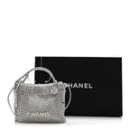 Crystal Embellished Metallic Lambskin Mini Chanel 22 Silver
