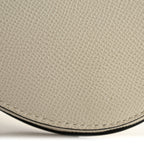 Grained Calfskin Mini Saddle Bag White