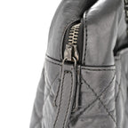 Metallic Aged Calfskin Quilted Large Reissue Camera Case Silver