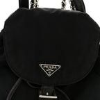 Tessuto Nylon Vela Chain Backpack Black