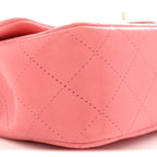 Lambskin Quilted Mini Rectangular Flap Pink