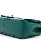 Lambskin Quilted Small Easy Carry Flap Green