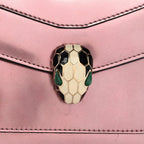 Metallic Calfskin Serpenti Forever Top Handle Rose Quartz