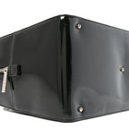 Patent Quilted Chocolate Bar Bowler Black