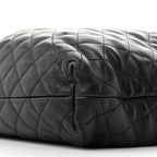 Lambskin Quilted Maxi Icare Shopping Tote Black