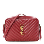 Calfskin Matelasse Monogram Lou Camera Bag Opyum Red