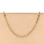 Empreinte Double Zip Pochette Beige Rose Creme