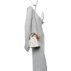 Cotton Linen Calfskin Micro Bale Bag Natural Warm Tan