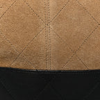 Suede Calfskin Shiny Lambskin Quilted Coco Base Shopping Bag Beige Black
