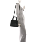 Ultra Matte Calfskin Cannage Medium Lady Dior Black