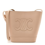 Smooth Calfskin Small Cuir Triomphe Bucket Bag Nude