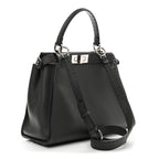 Cuoio Romano Selleria Bi-Color Medium Peekaboo Iconic Satchel Asphalt Milk