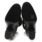 Calfskin CC Fold Over Boots 38 Black Brown