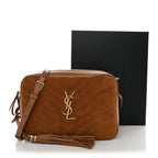 Suede Matelasse Monogram Lou Camera Bag Cinnamon