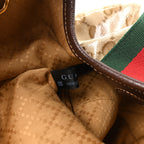 Varnished Monogram Web Small Giglio Tote Sand Dark Brown