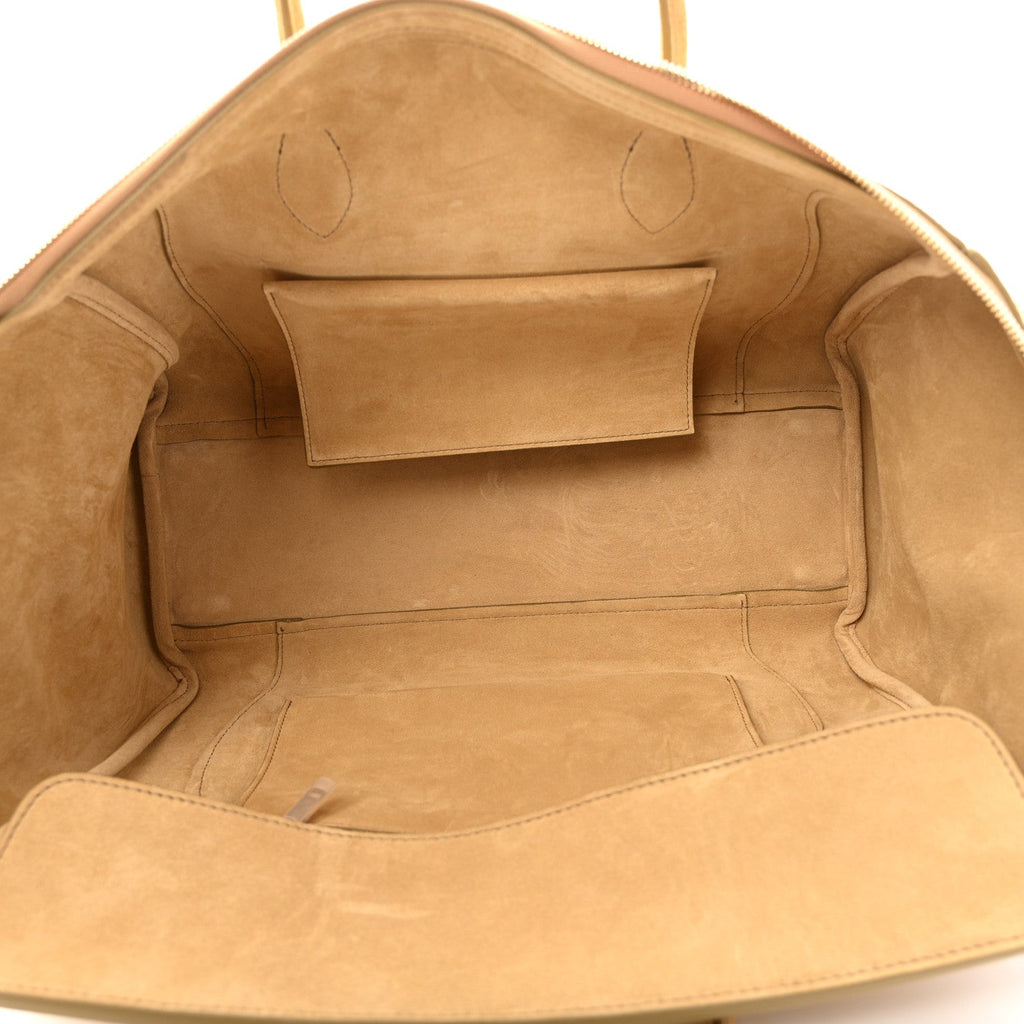 Suede Calfskin Medium New Luggage Beige
