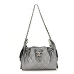 Metallic Caviar Quilted Mini Chanel 25 Handbag Anthracite