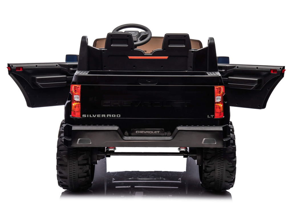 24V Chevrolet Silverado Ride on Truck for Kids with 2 Seats and Remote - Black