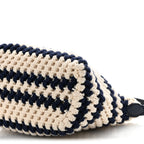 Fabric Crochet Pouch Blue White