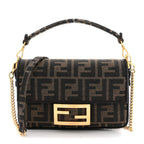 Fabric Jacquard FF 1974 Mini Baguette Tobacco Moro Black
