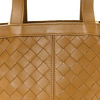 Nappa Intrecciato Small Flip Flap Tote Acorn Brass