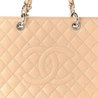 Caviar Quilted Grand Shopping Tote GST Beige