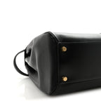 Satinated Calfskin Large 16 Top Handle Bag Black