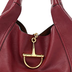 Grained Calfskin Softbit Maxi Shoulder Bag Rosso Ancora Red