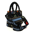 Canvas Pixel Zodiac Embroidered Medium Lady D-Lite Nero Multicolor