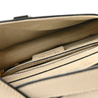 Grained Calfskin Saddle Bag White