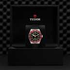 Black Bay 41mm - Black, Burgundy Bezel on Rubber Strap