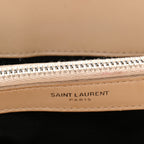 Calfskin Y Quilted Monogram Medium Loulou Chain Satchel Nude Powder