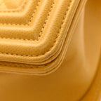 Lambskin Quilted Small Boy Flap Yellow