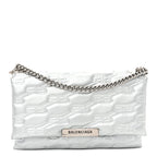 Nappa Allover License BB Monogram Embossed Medium Triplet Bag Silver