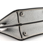 Crystal Vitello Laminato FF Petite Peekaboo I SEE U Satchel Crystal Argento