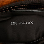 Calf Hair Zebra Print Baguette Brown