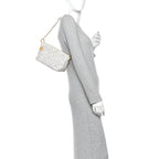 Tweed Cannage DiorStar Hobo Bag White Gold